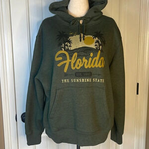 State Of Mine Men's Olive Green Florida Brush Trees Sweatshirt Sz XL